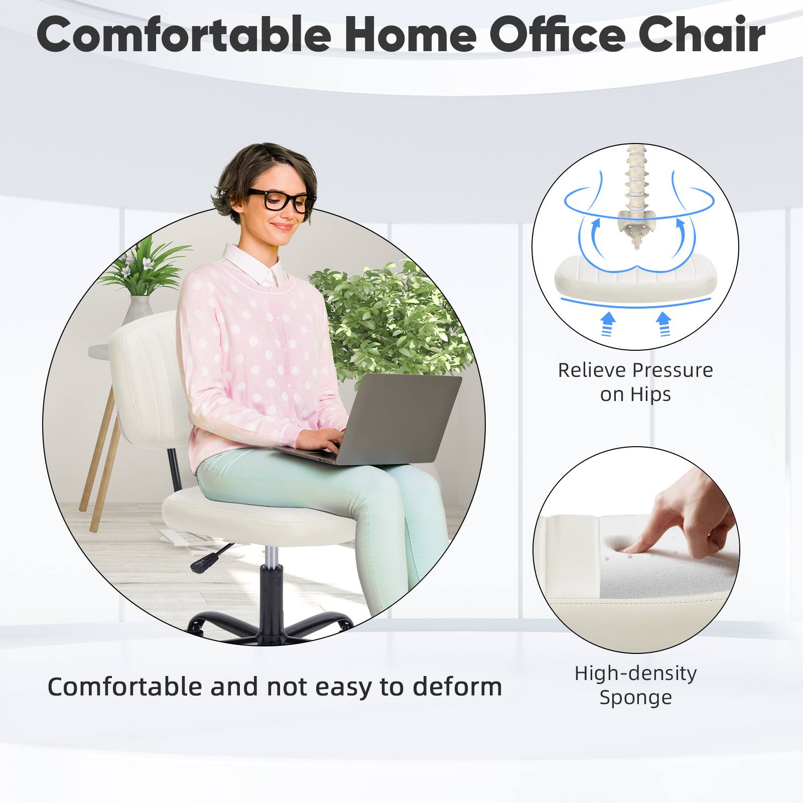 Comfortable Home Office Chair

- Relieve Pressure on Hips
- Comfortable and not easy to deform
- High-density Sponge