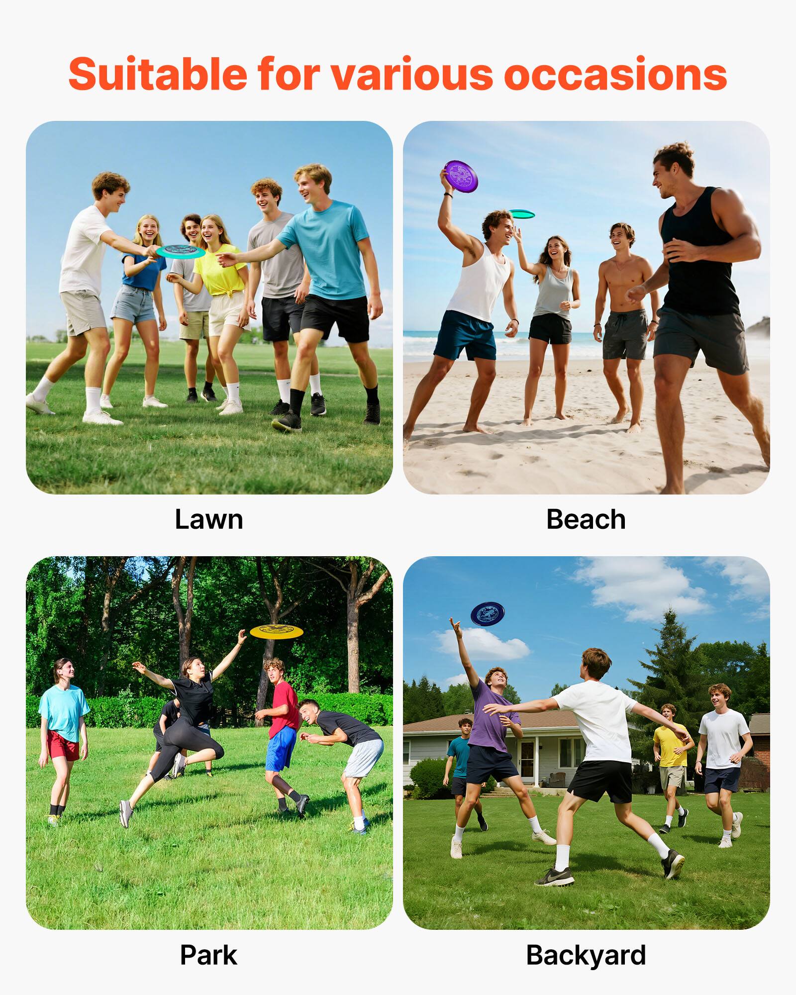 Suitable for various occasions

Lawn

Beach

Park

Backyard