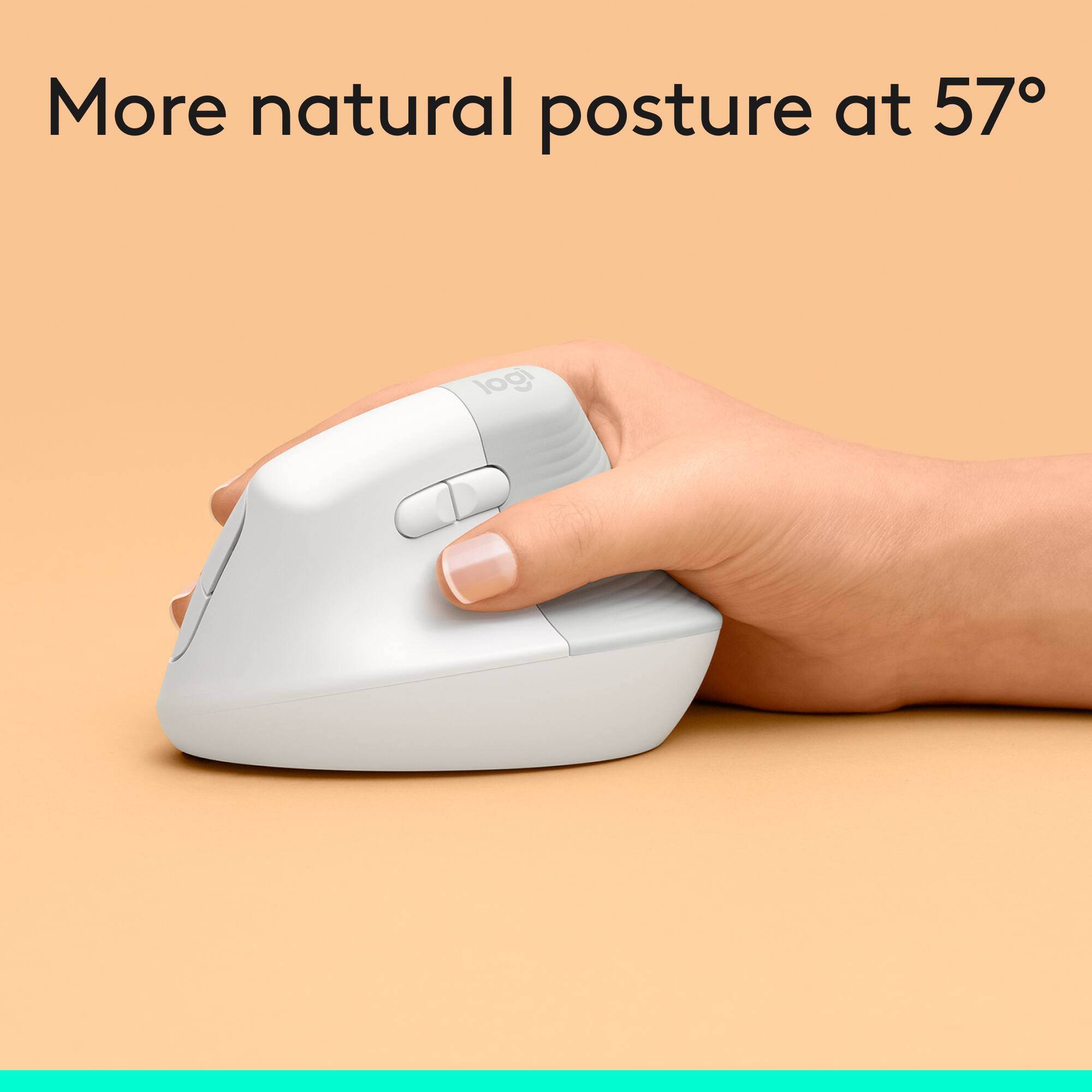 More natural posture at 57°