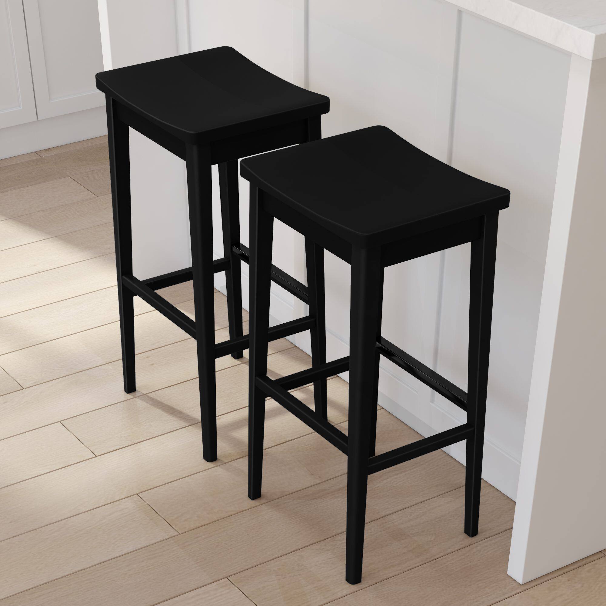 Alt View 8. Plank+Beam - Smythe Stool Bar Height (30in), Black - Black.