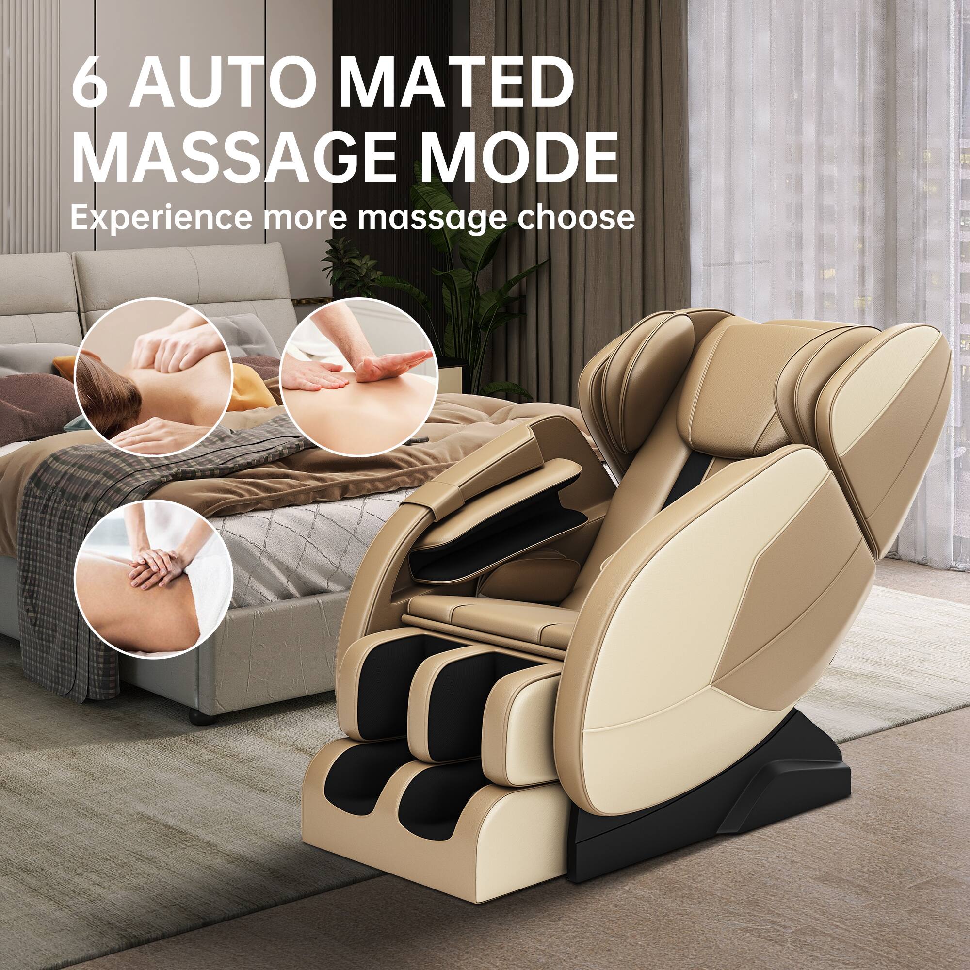 6 AUTO MATED MASSAGE MODE  
Experience more massage choose