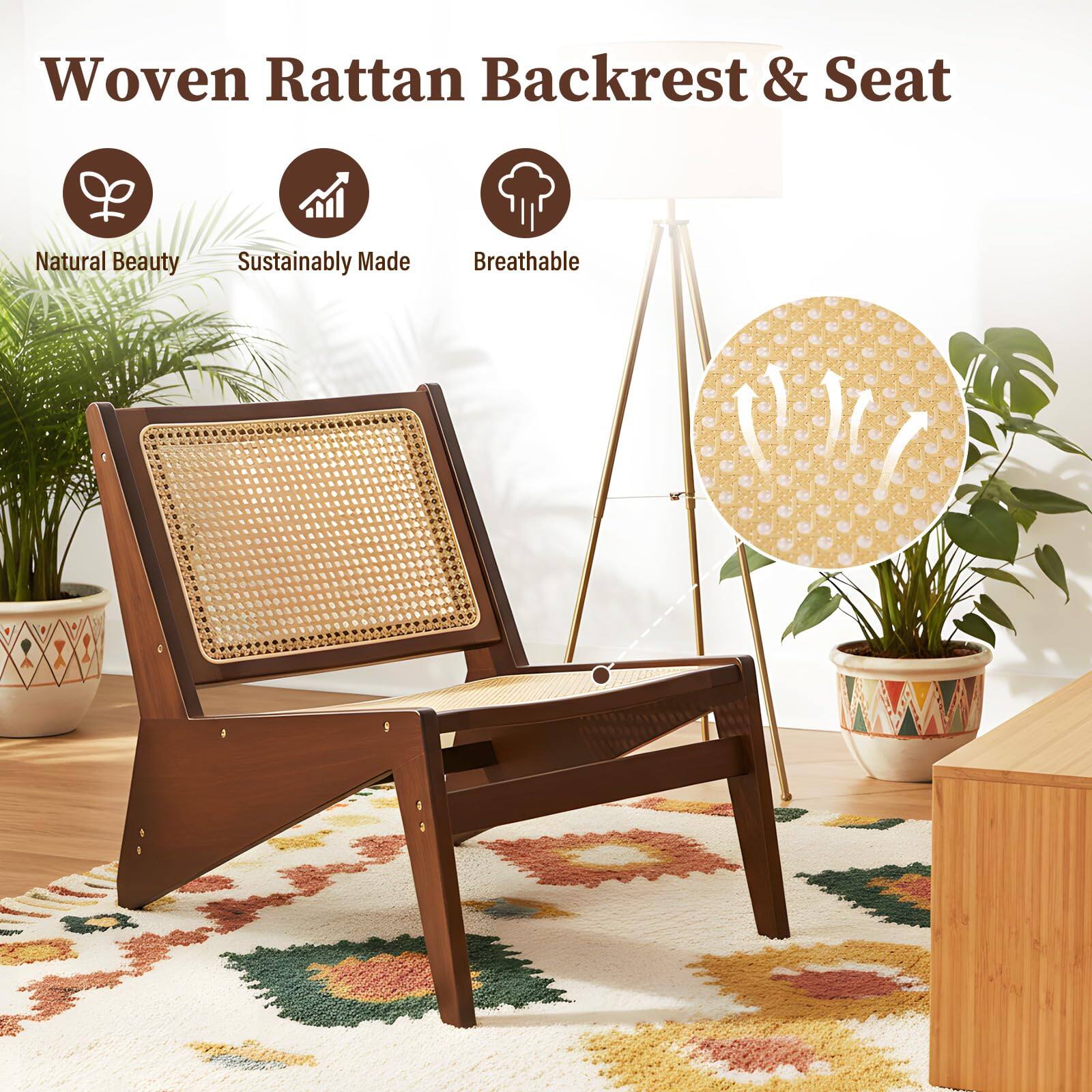 Woven Rattan Backrest & Seat

- Natural Beauty
- Sustainably Made
- Breathable