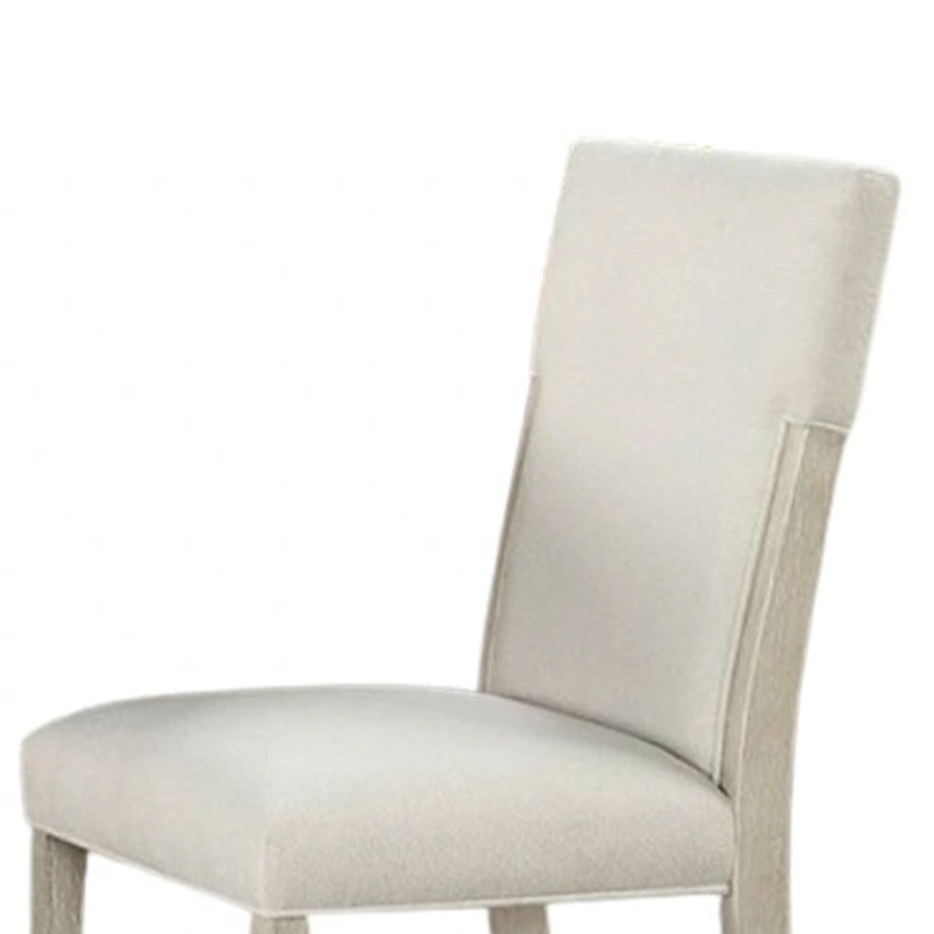 Alt View 2. Manhattan Lane - Hagy Side Dining Chair Set of 2, Soft White Fabric - Natural Brown, White.