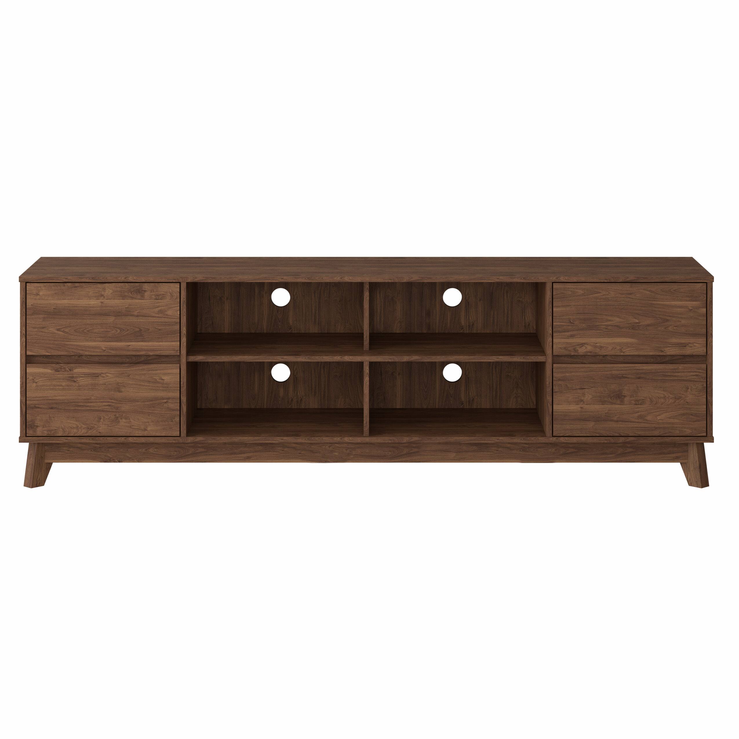 CorLiving - Hollywood Collection TV Stand with Open and Closed Shelves for Most TVs up to 85" - Brown