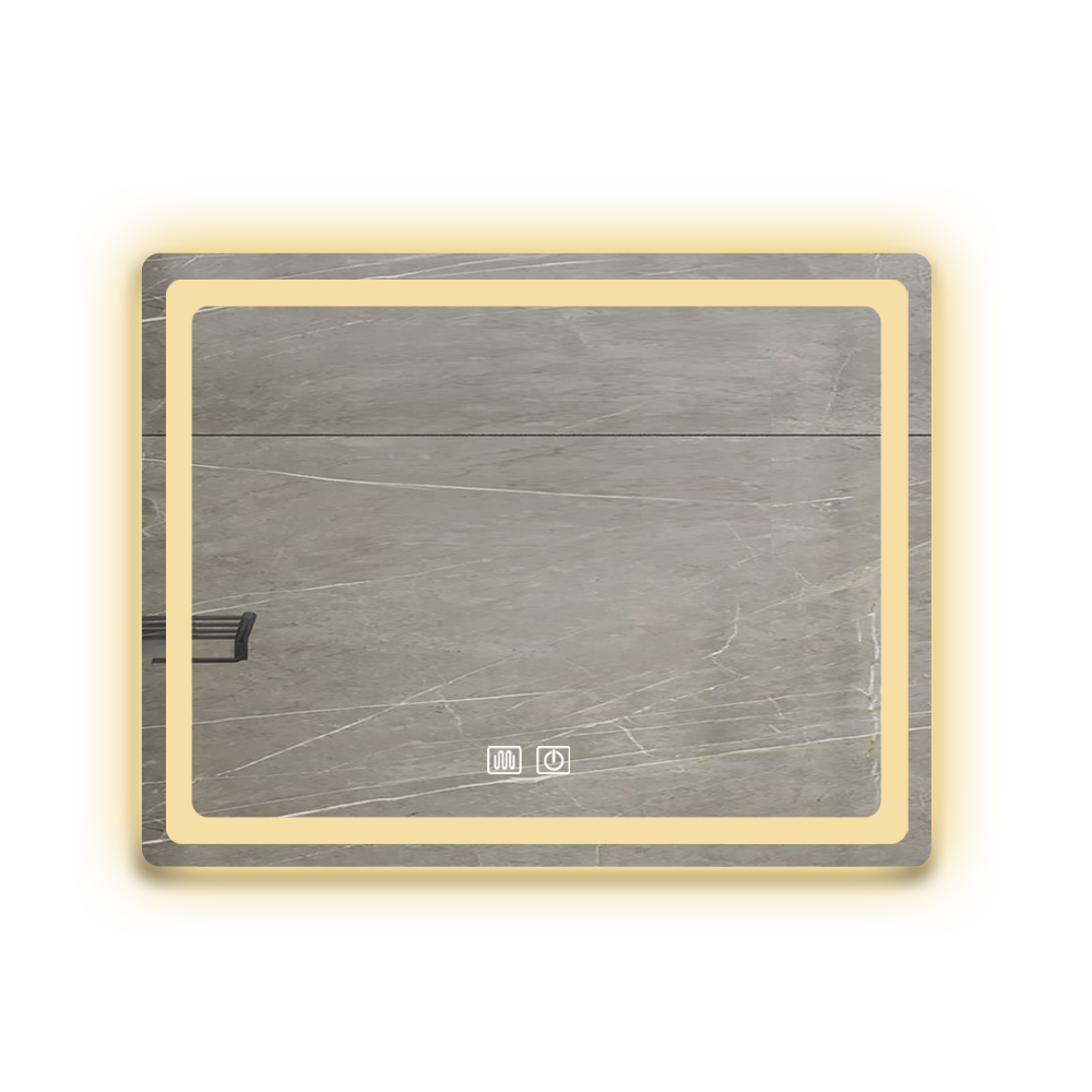 Alt View 4. BreeBe - 36 in LED Bathroom Vanity Mirror Polished Crystal Smart Lighted Wall-Mounted Single LED Vanity Mirror - Transparent / Matte White.