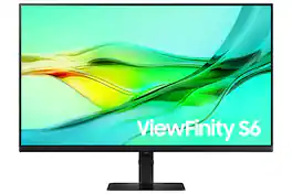Samsung - ViewFinity 32" S6 (S60D) QHD HDR10 High Resolution Monitor and Daisy Chain (HDMI, USB, DisplayPort) - Black
