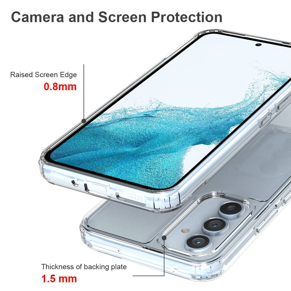 Camera and Screen Protection

Raised Screen Edge 0.8mm

Thickness of backing plate 1.5 mm