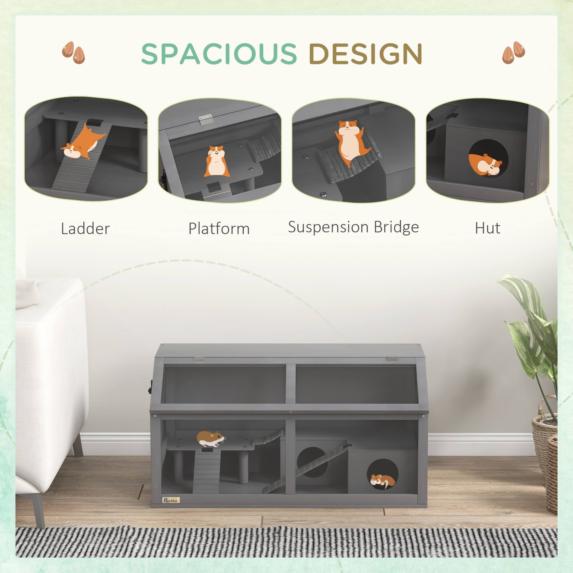 SPACIOUS DESIGN

Ladder  
Platform  
Suspension Bridge  
Hut