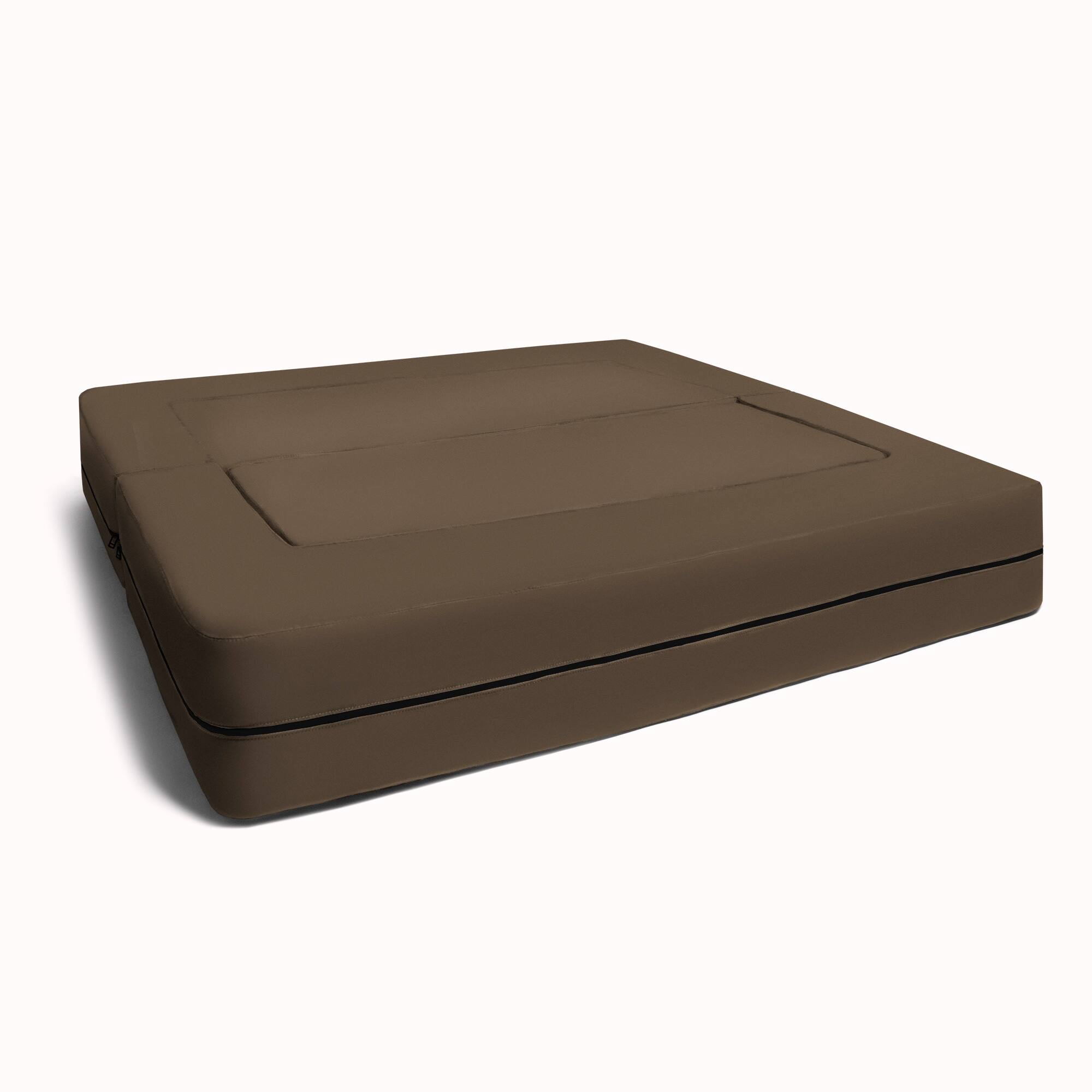 Angle. Jaxx - Jaxx Zipline Kids Sofa & Large Ottoman, 3 in 1 Fold Out Sofa, Big Kids Edition, Chocolate - Chocolate.