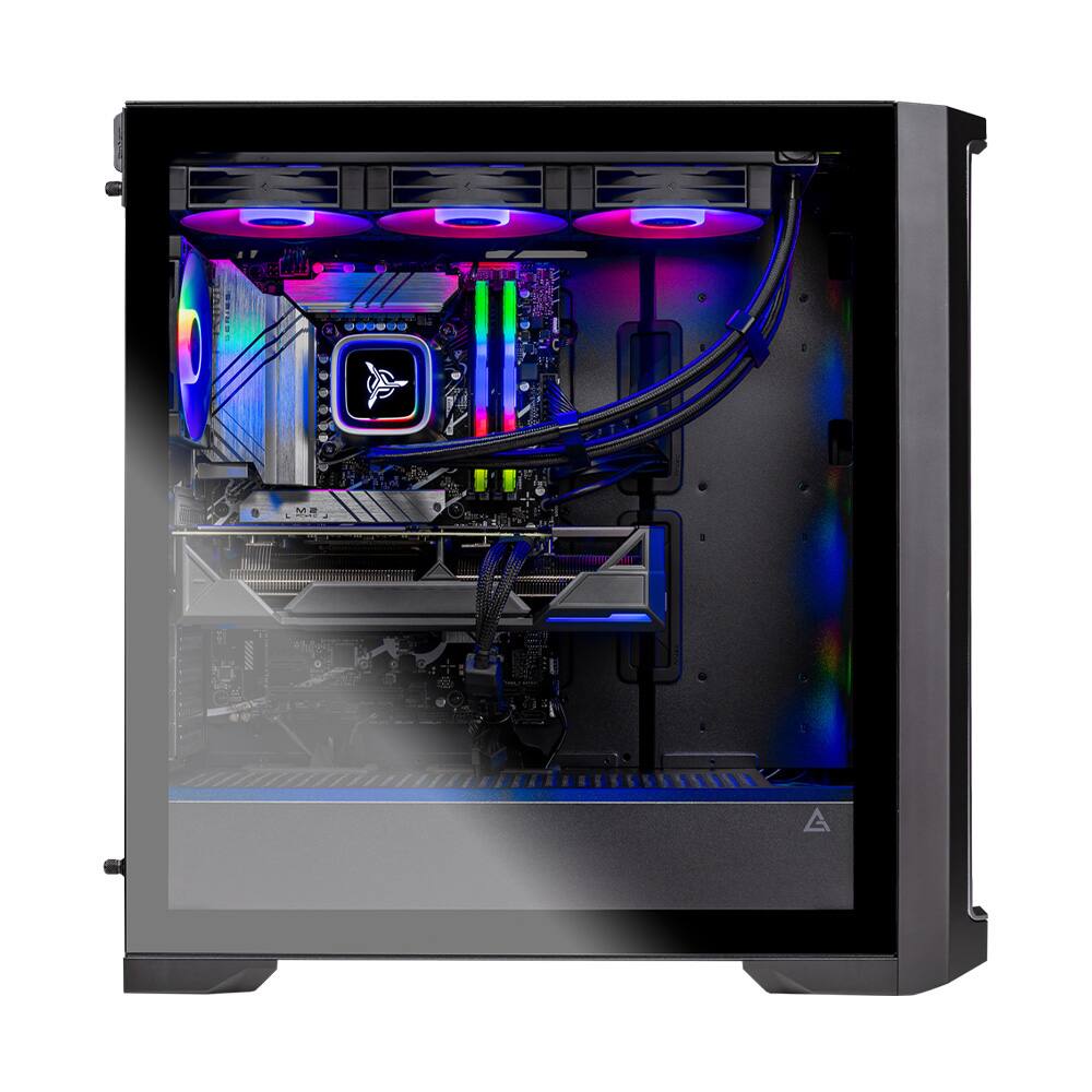 Angle. Skytech Gaming - Skytech LEGACY4 - AMD Ryzen 9 9900X3D, 5090, 64GB 6000 MHz DDR5 RAM, 1000W GOLD A3 PSU - Black.