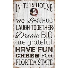 Fan Creations - Florida State Seminoles 11'' x 19'' Team In This House Sign - Multicolor
