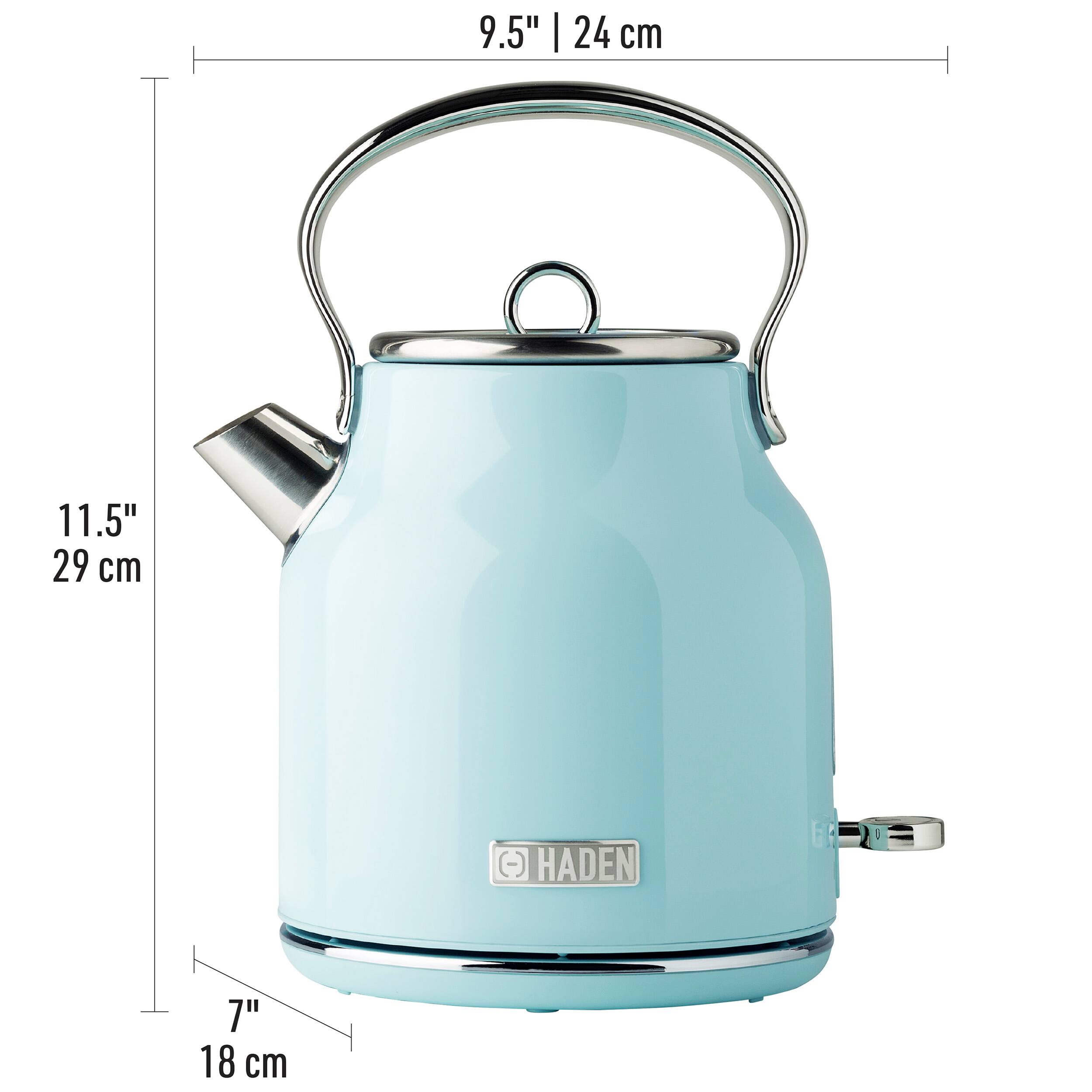 Alt View 17. Haden - Heritage  1.7 Liter Electric Kettle Stainless Steel with Auto Shut -Off - Turquoise.
