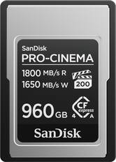 SanDisk PRO-CINEMA 1800 MB/s R 1650 MB/s W 200 C CF 960 GB 4 express A SanDisk