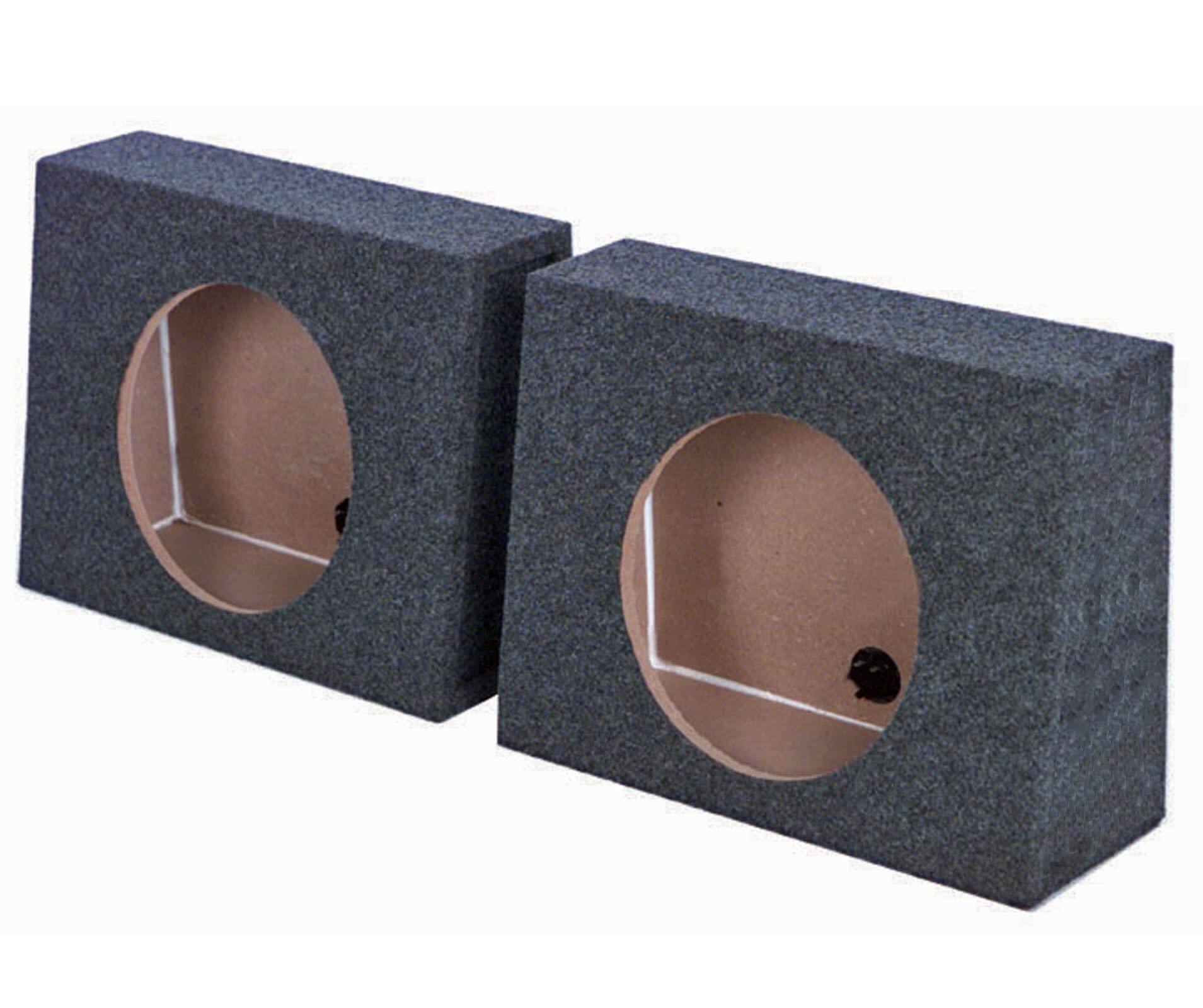 Front. QPower - QPower QTW12 Single 12" Sealed Car Audio Subwoofer Sub Box Enclosures, Pair - Charcoal Gray.