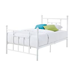 Hivvago - Full size Metal Platform Bed with Headboard and Footboard - White