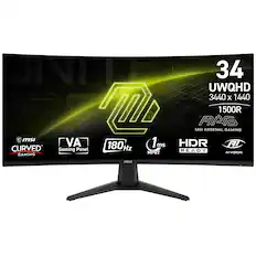 UNIE 34 UWQHD 3440 x 1440 MSI MAG ARSENAL 1500R Gaming Monitor - VA 180Hz 1ms HDR READY MPRT AI-VISION CURVED Gaming Panel