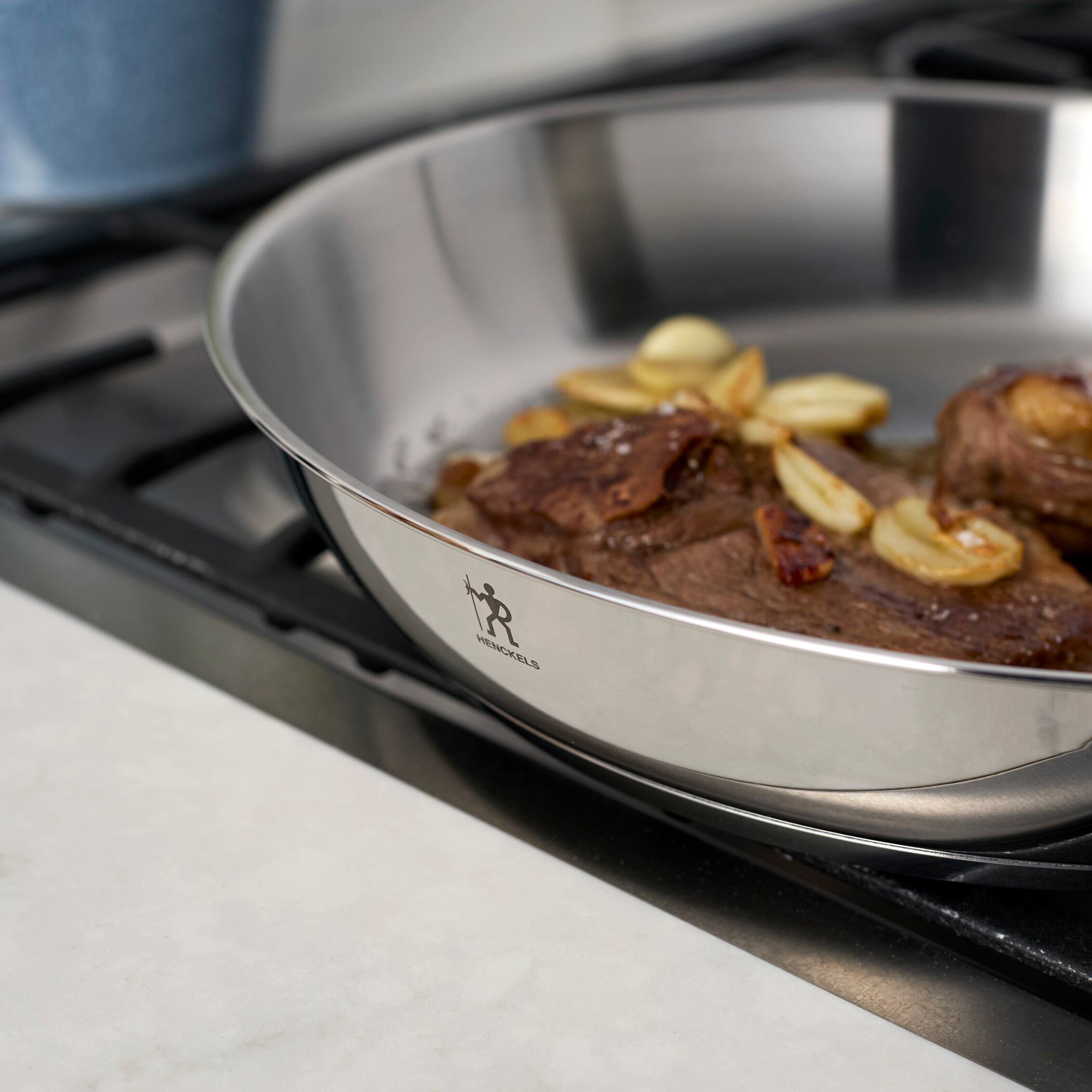 Alt View 2. Henckels - Henckels Aragon 12-inch Stainless Steel Fry Pan - Stainless Steel.