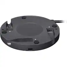 Front. Logitech - Logitech Mic Pod Hub - 0.6" Height x 4" Width x 4" Depth - Black - Black.