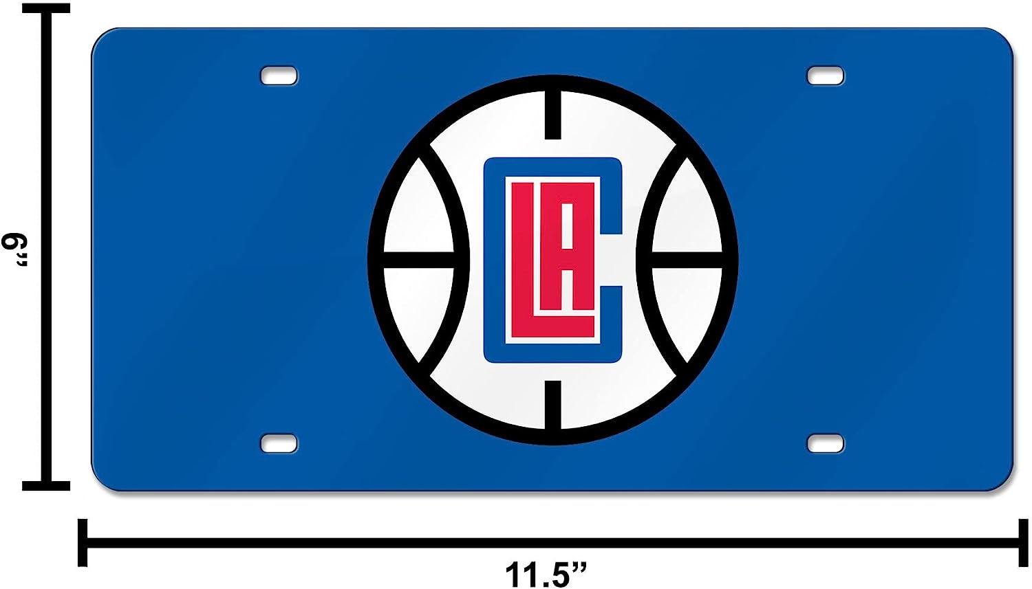 Alt View 4. Rico Industries - Los Angeles LA Clippers NBA Blue Mirrored Laser Cut License Plate Laser Tag - Multi.