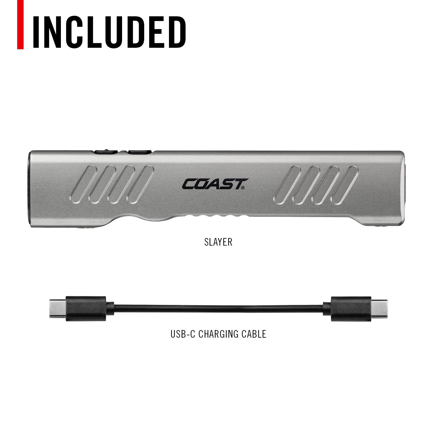 INCLUDED COAST SLAYER USB-C CHARGING CABLE