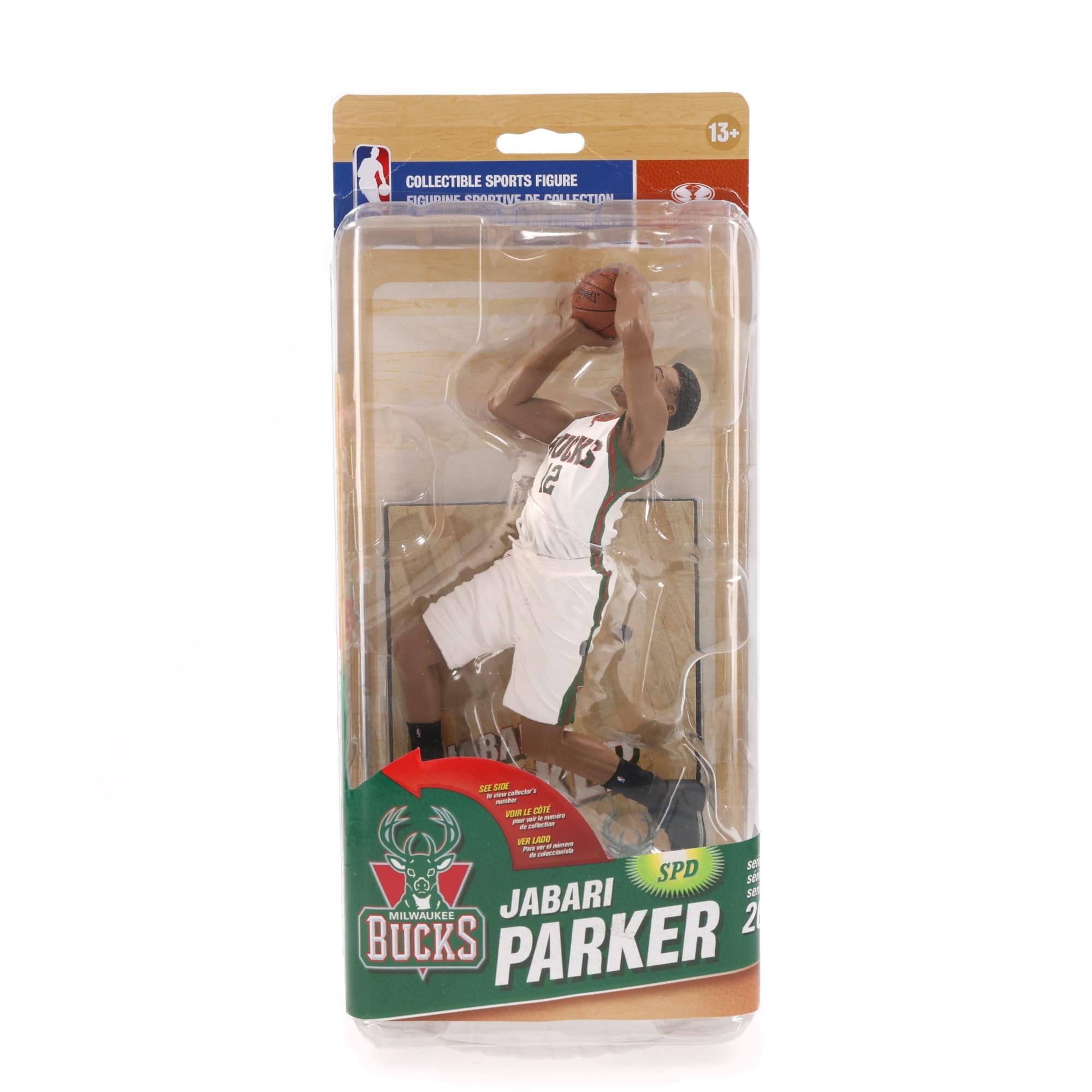 13+ COLLECTIBLE SPORTS FIGURE  
FIGURINE SPORTIVE DE COLLECTION  

JABARI PARKER  
MILWAUKEE BUCKS  

SPD  
SEE OUT  
Voir le côté  
Ver la cara  

MILWAUKEE BUCKS