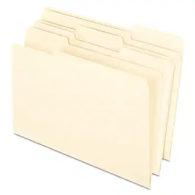 Front. Pendaflex - Pendaflex EarthWise Recycled File Folder, 1/3-Cut Tab, Assorted, Legal Size, Assorted Colors, 100/Box (76520) - Assorted Colors.