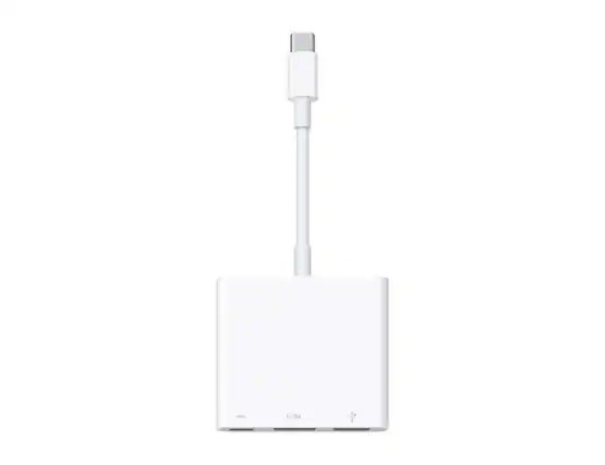 Front. Apple - Apple USB-C To Digital AV Multiport Adapter |- White - White.