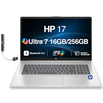 HP 17 J 1 I I I : Ultra 7 16GB/256GB Bluetooth 5.4 IPS A BACKLIT SuperCLEAR KEYBOARD