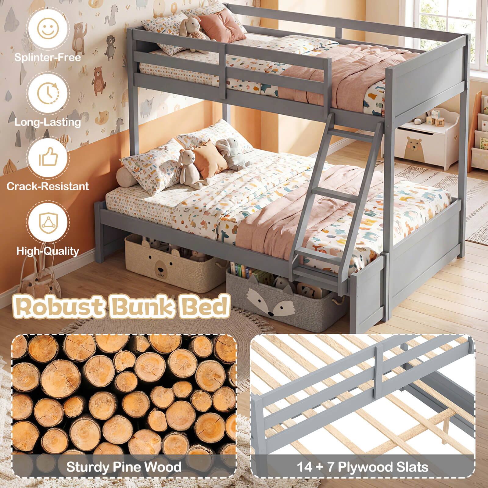 Splinter-Free Long-Lasting Crack-Resistant High-Quality Robust Bunk Bed Sturdy Pine Wood 14 + 7 Plywood Slats