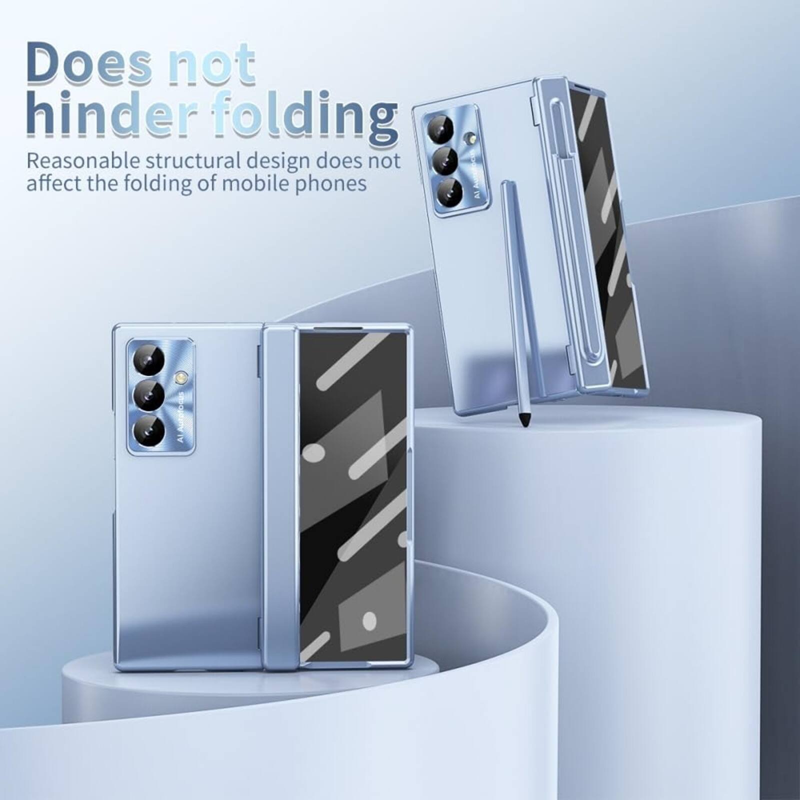 Does not hinder folding  
Reasonable structural design does not affect the folding of mobile phones