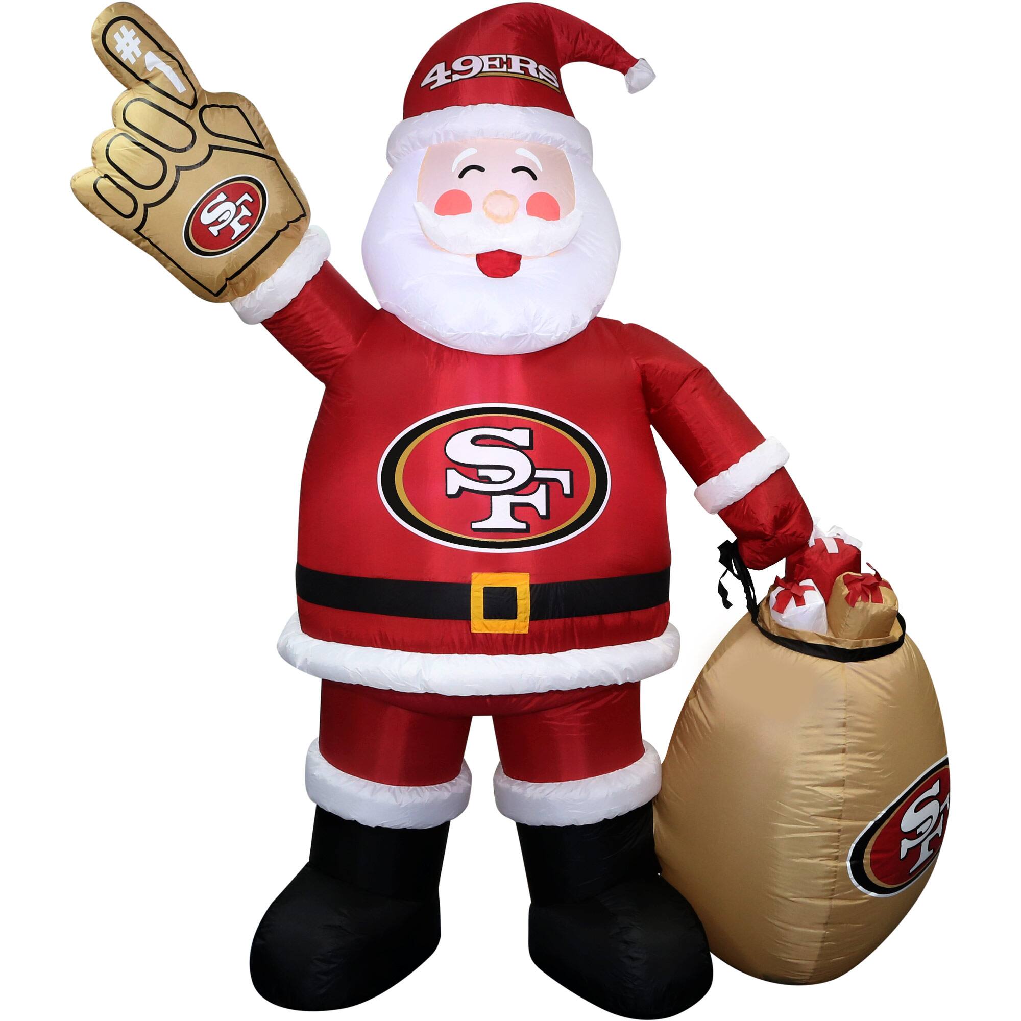 Front. Logo Brands - San Francisco 49ers 7' Inflatable Santa - Multicolor.