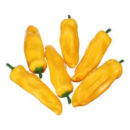 Unique Bargains - Artificial Hot Chili 6pcs 5.7in Realistic Fake Vegetable Decor for Kitchen Table Photography - Yellow