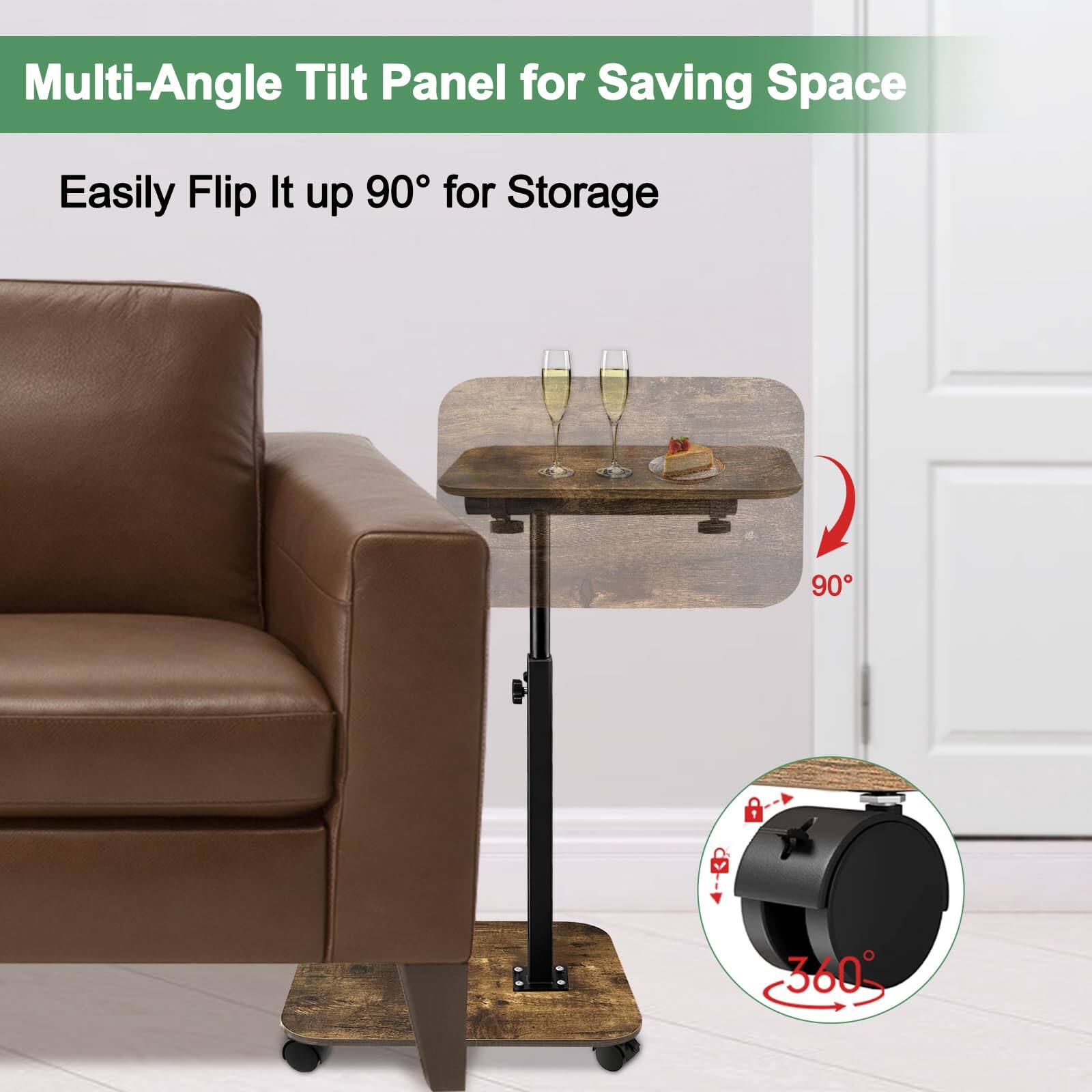 Multi-Angle Tilt Panel for Saving Space

Easily Flip It up 90° for Storage

90°

360°