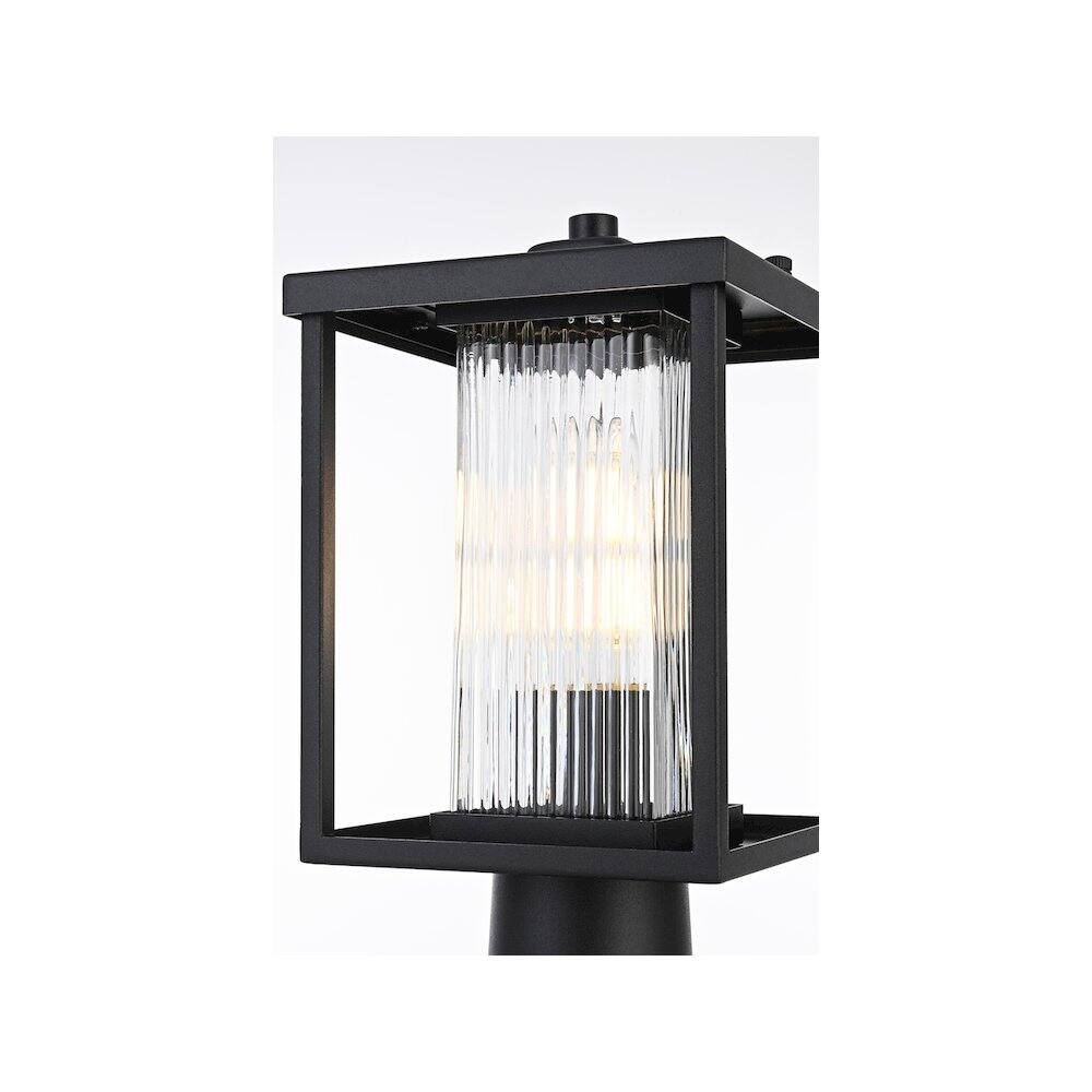 Alt View 3. Elegant Lighting - Dover 7 inch Outdoor Pendant in Black - Black.