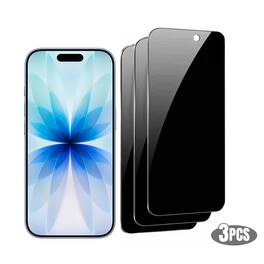 3-Pack Qixxronics Privacy Screen Protector for iPhone 17 Anti-Spy Shatterproof Tempered Glass - Black