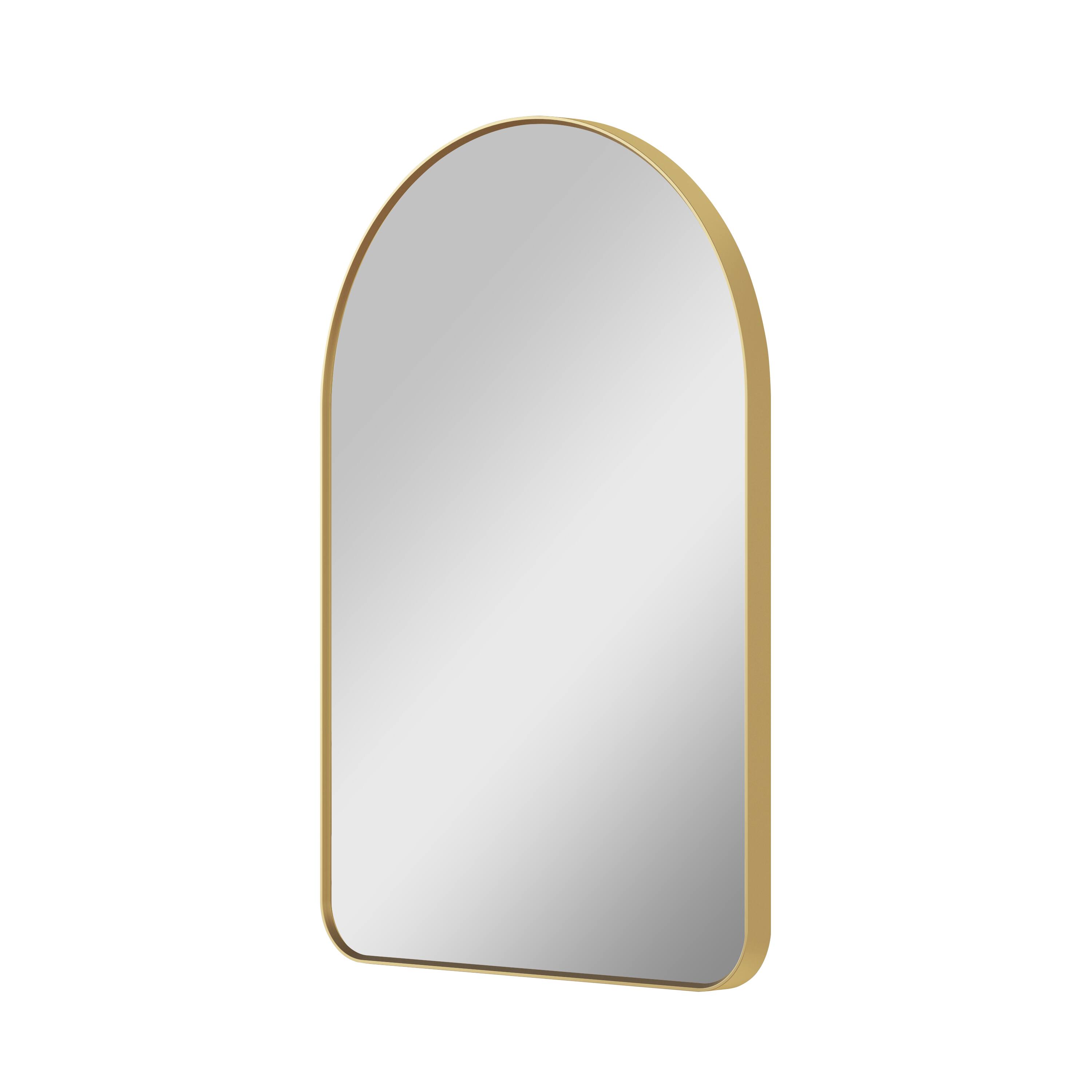 WELLFOR - 24 in. W x 36 in H Arch Anodized Aluminum Framed Bathroom Vanity Mirror - Brushed Gold price history on PriceWatchPro
