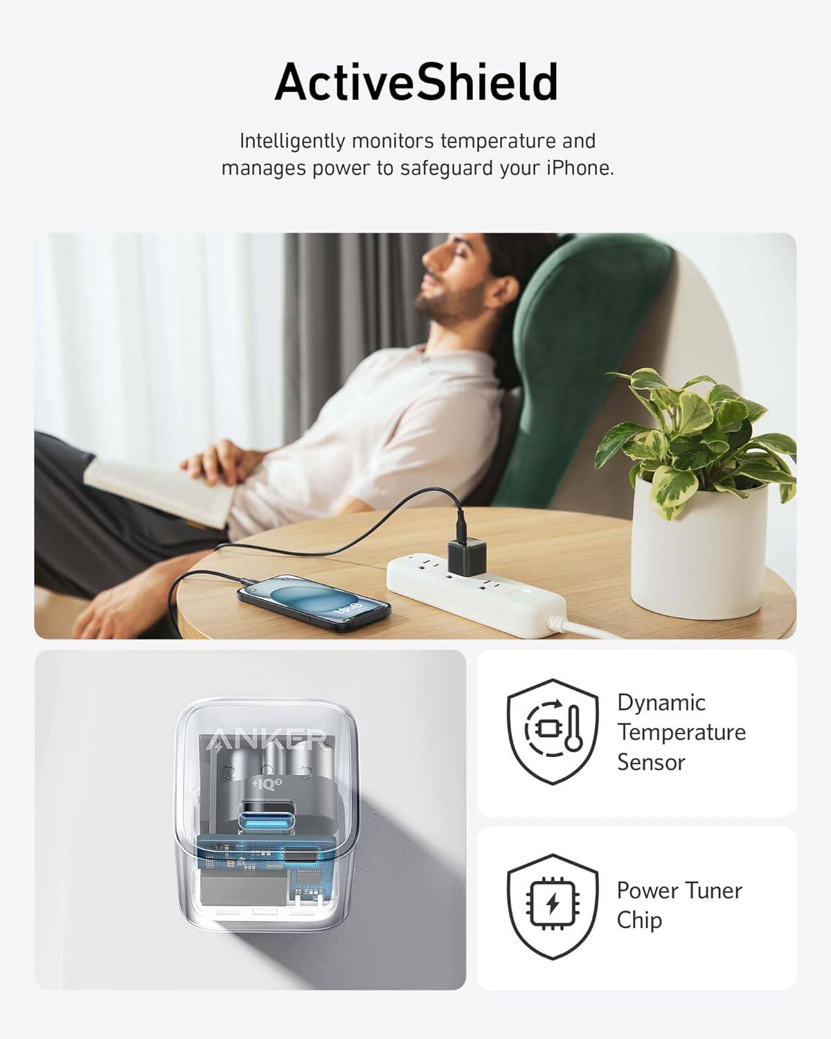 ActiveShield

Intelligently monitors temperature and manages power to safeguard your iPhone.

Dynamic Temperature Sensor

Power Tuner Chip