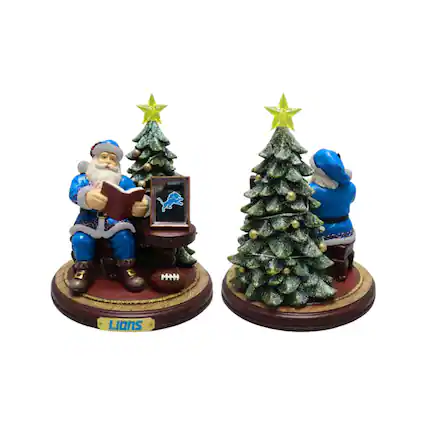 Front. The Memory Company - Detroit Lions Christmas Story Santa Figurine - Multicolor.