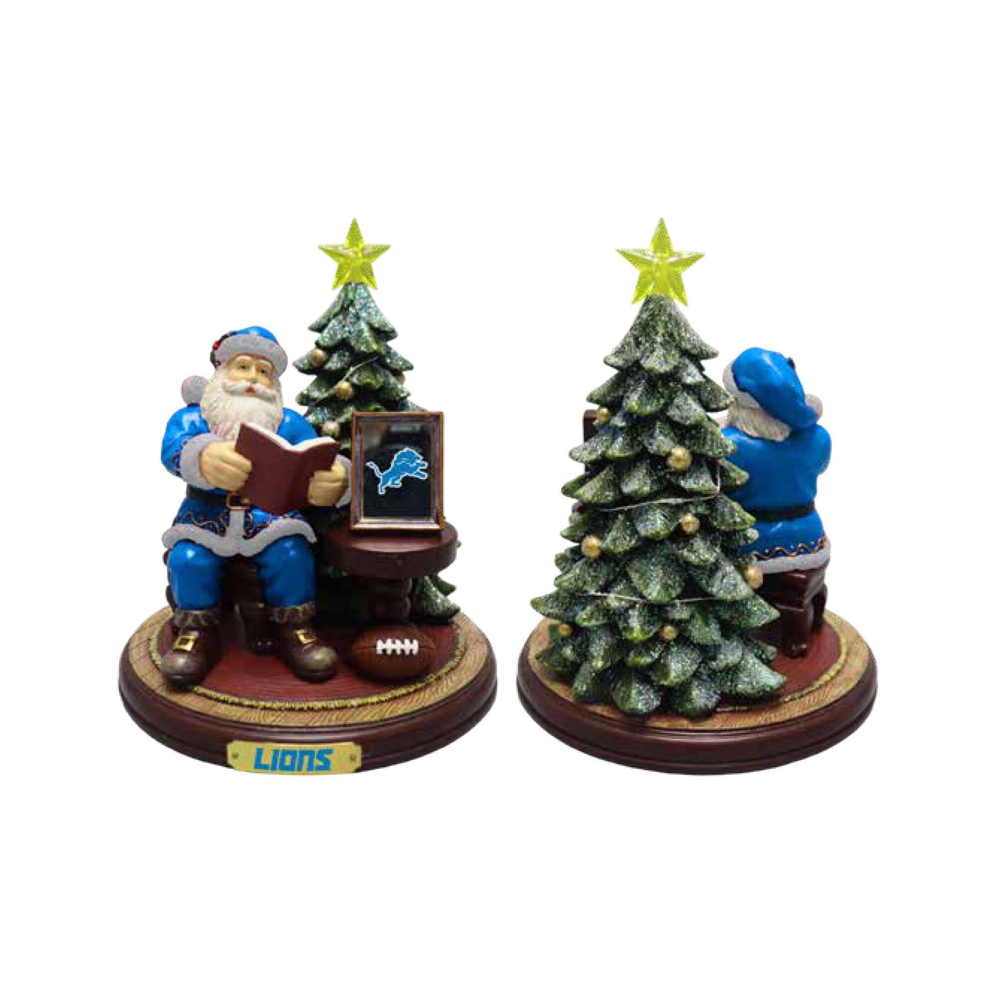 Front. The Memory Company - Detroit Lions Christmas Story Santa Figurine - Multicolor.
