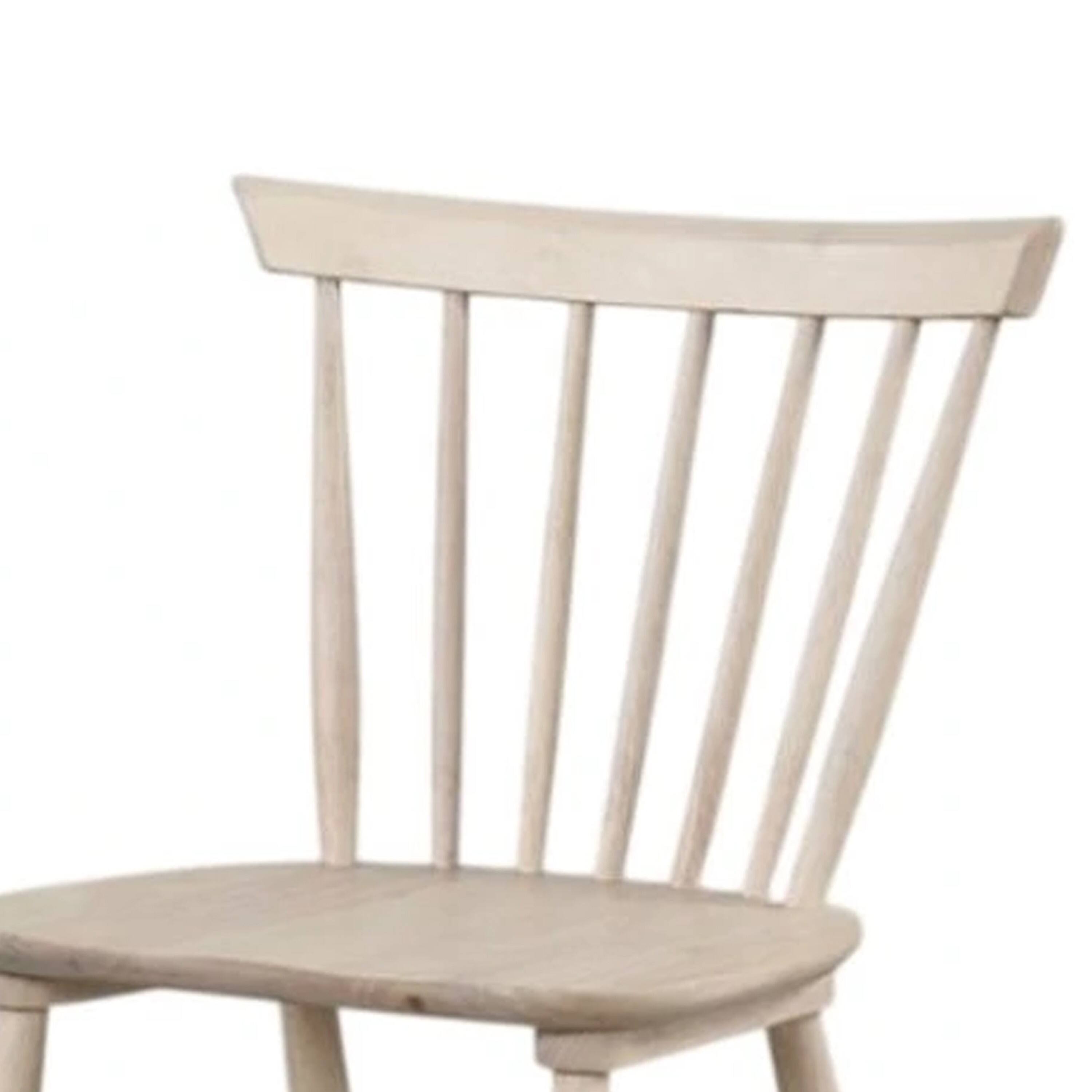 Alt View 3. Manhattan Lane - Baylee Side Dining Chair Set of 2, Spindle Back, Tapered Legs - White Oak.