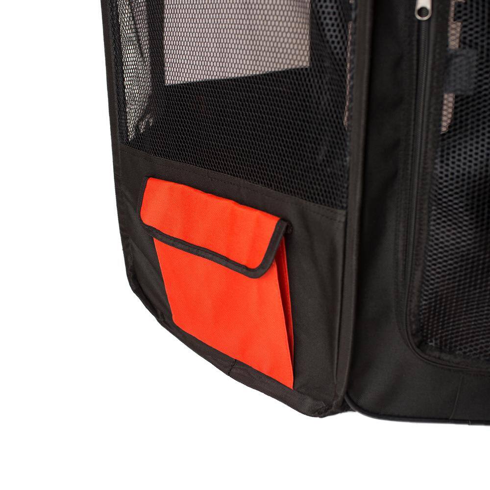 Alt View 5. Armarkat - Portable Pet Playpen In Black And Red Combo Medium - Black.