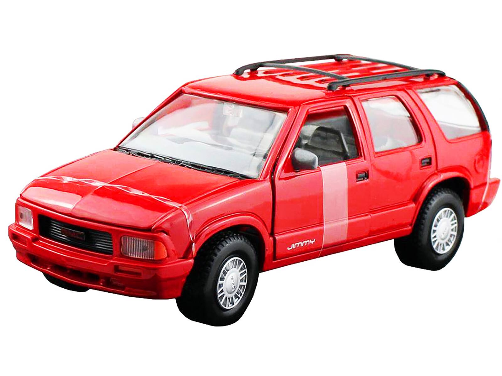 Alt View 1. Motormax - 1994 GMC Jimmy with Roof Rack Red "Timeless Legends" Series 1/24 Diecast Model Car by Motormax.