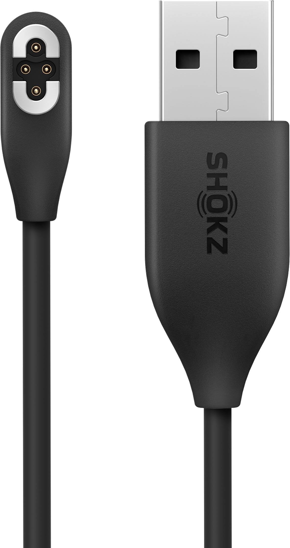 Alt View 2. Shokz - 2' USB-A to 4-Pin Magnetic OpenSwim Pro Charging/Data Cable - Black.