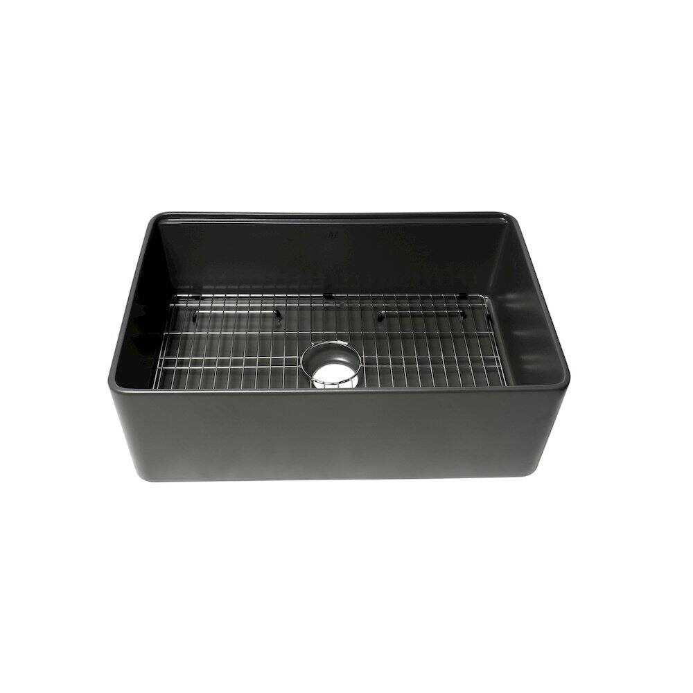 Alt View 6. Alfi - ALFI brand Grey Matte Workstation 30 x 20 Single Bowl Step Rim Fireclay Farm Sink - Gray.