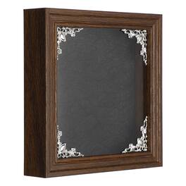 Unique Bargains - Shadow Box Frame, 6x6 Inch Wooden Display Case with Clear Glass Cover for Photo Memorabilia Dried Flower - Brown