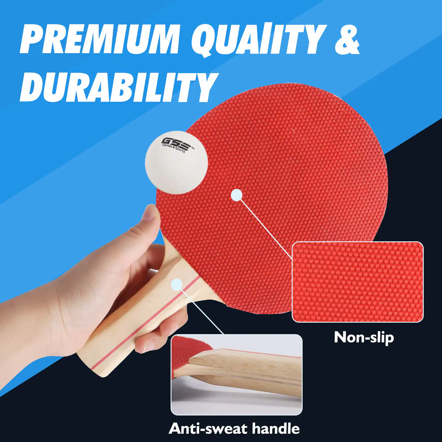 PREMIUM QUALITY & DURABILITY, Non-slip, Anti-sweat handle