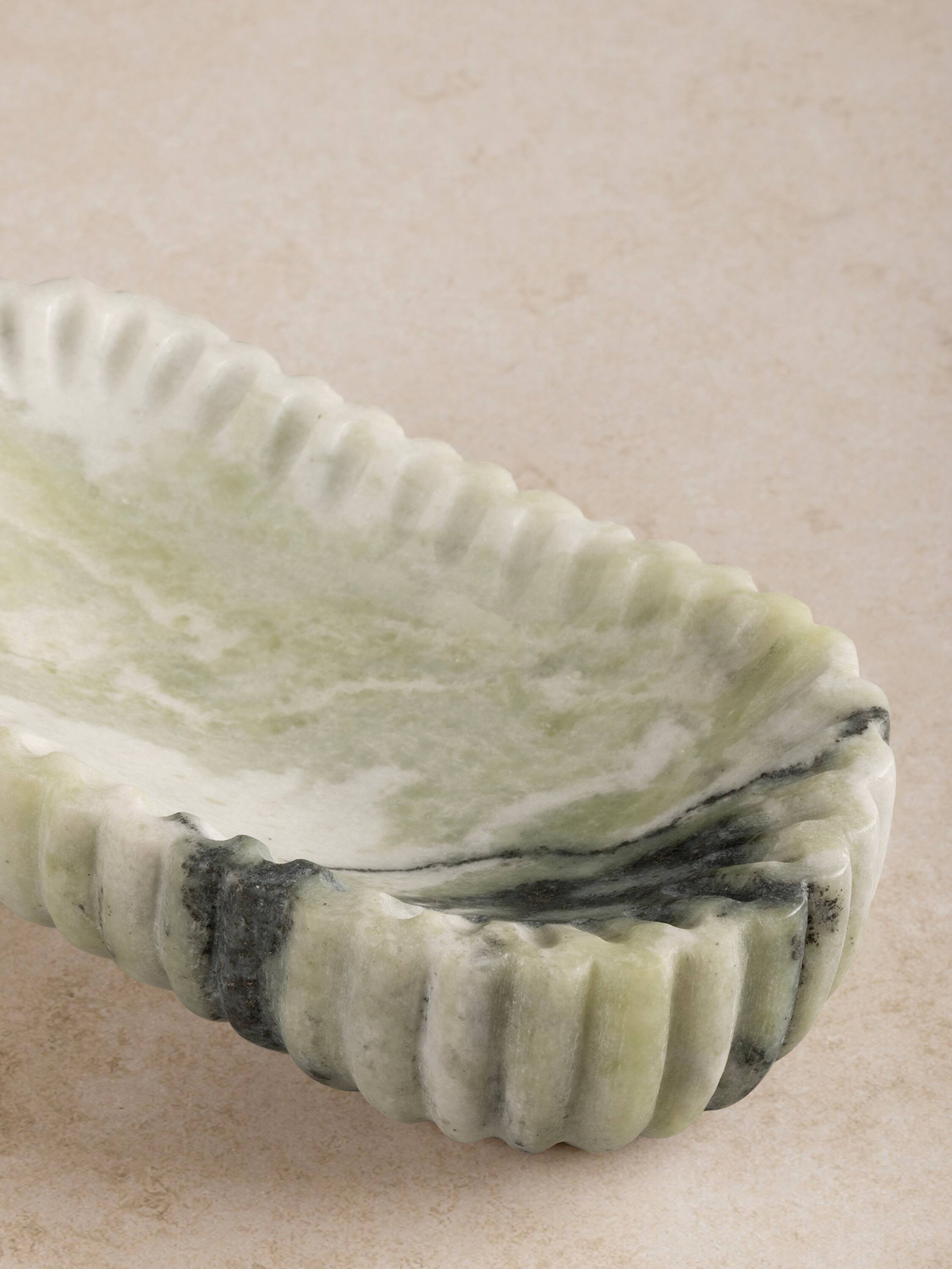 Left. GAURI KOHLI - Naos Green Onyx Bowl - Small - Shades of green.
