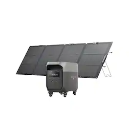 EcoFlow - DELTA 3 Max Portable Power Station(Wheels) with 220W Solar Panel,3400W Output with X-Boost,Solar Generator for Camping (2048 Wh Capacity) - Light Gray