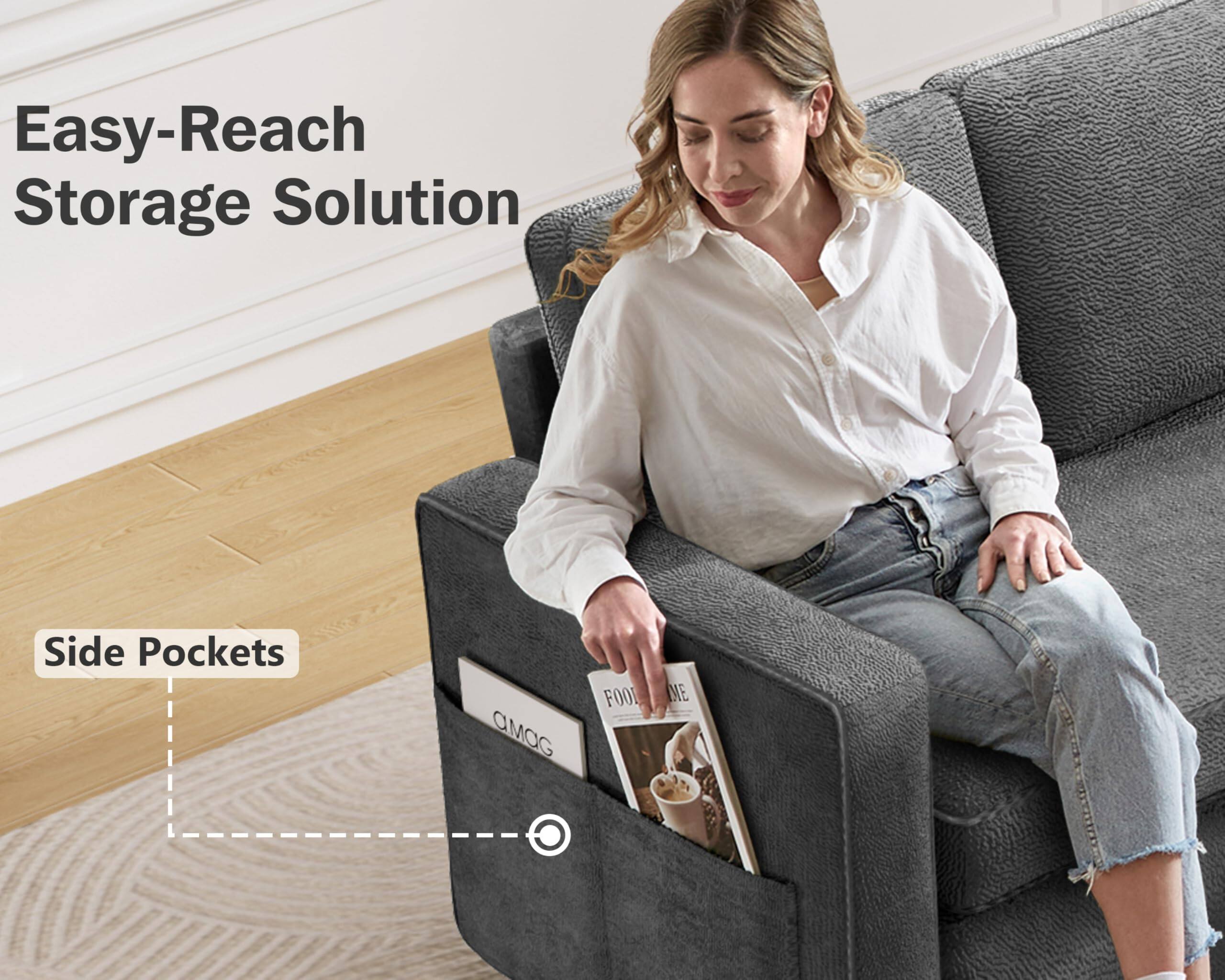 Easy-Reach Storage Solution

Side Pockets

CIMOG FOOD ME