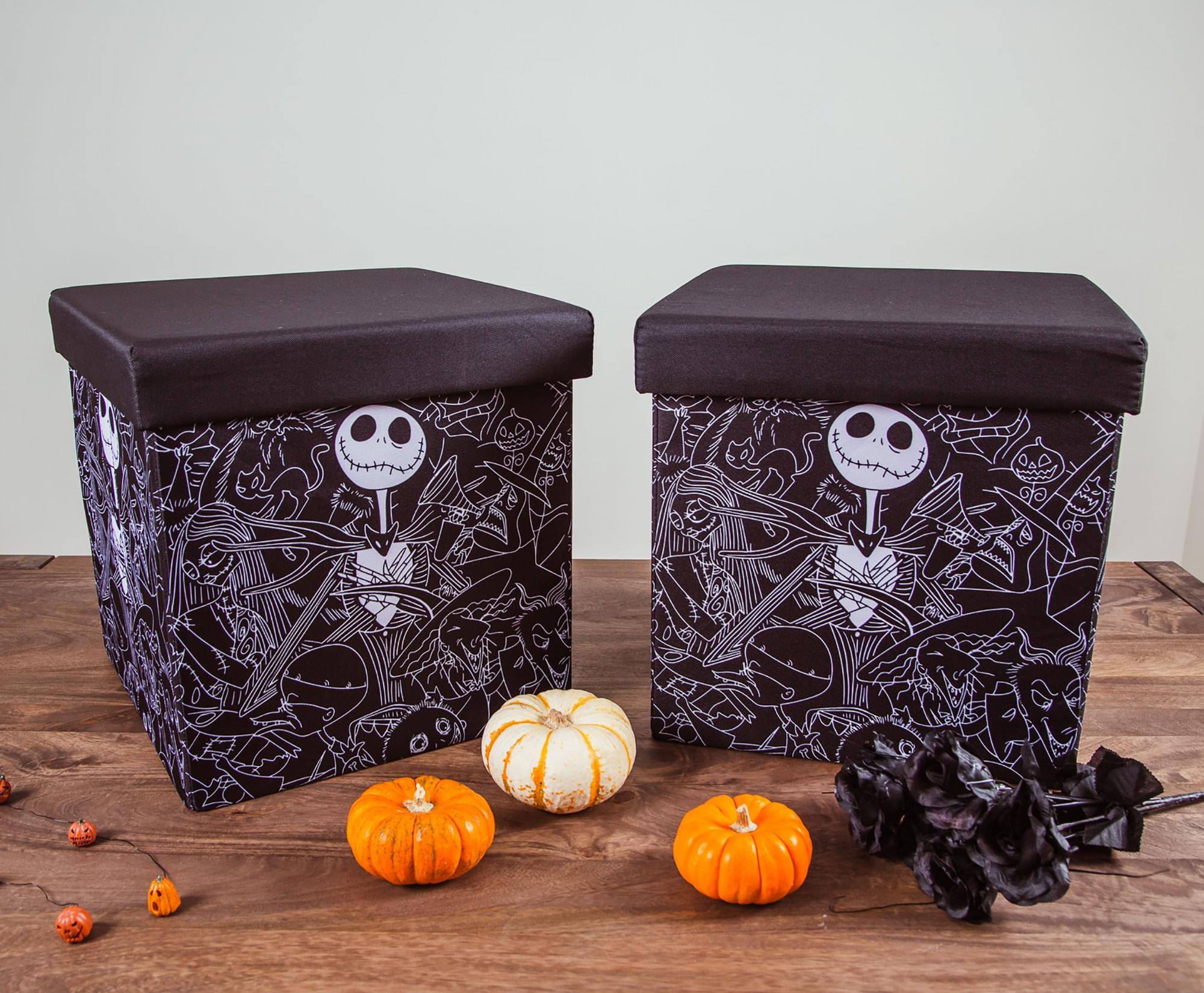 Alt View 4. Disney - Disney The Nightmare Before Christmas Jack Skellington Storage Bins | Set of 2 - Black.